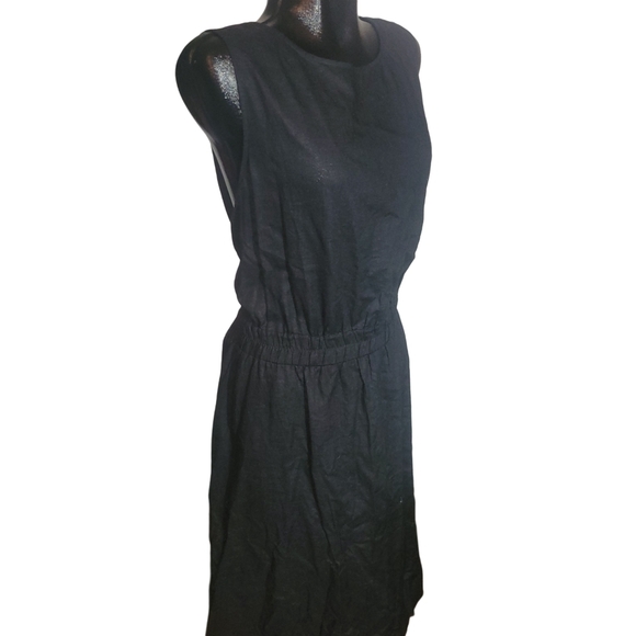 Reitmans Black Sleeveless Linen Blend Cutout Back Dress 3X - Picture 4 of 6